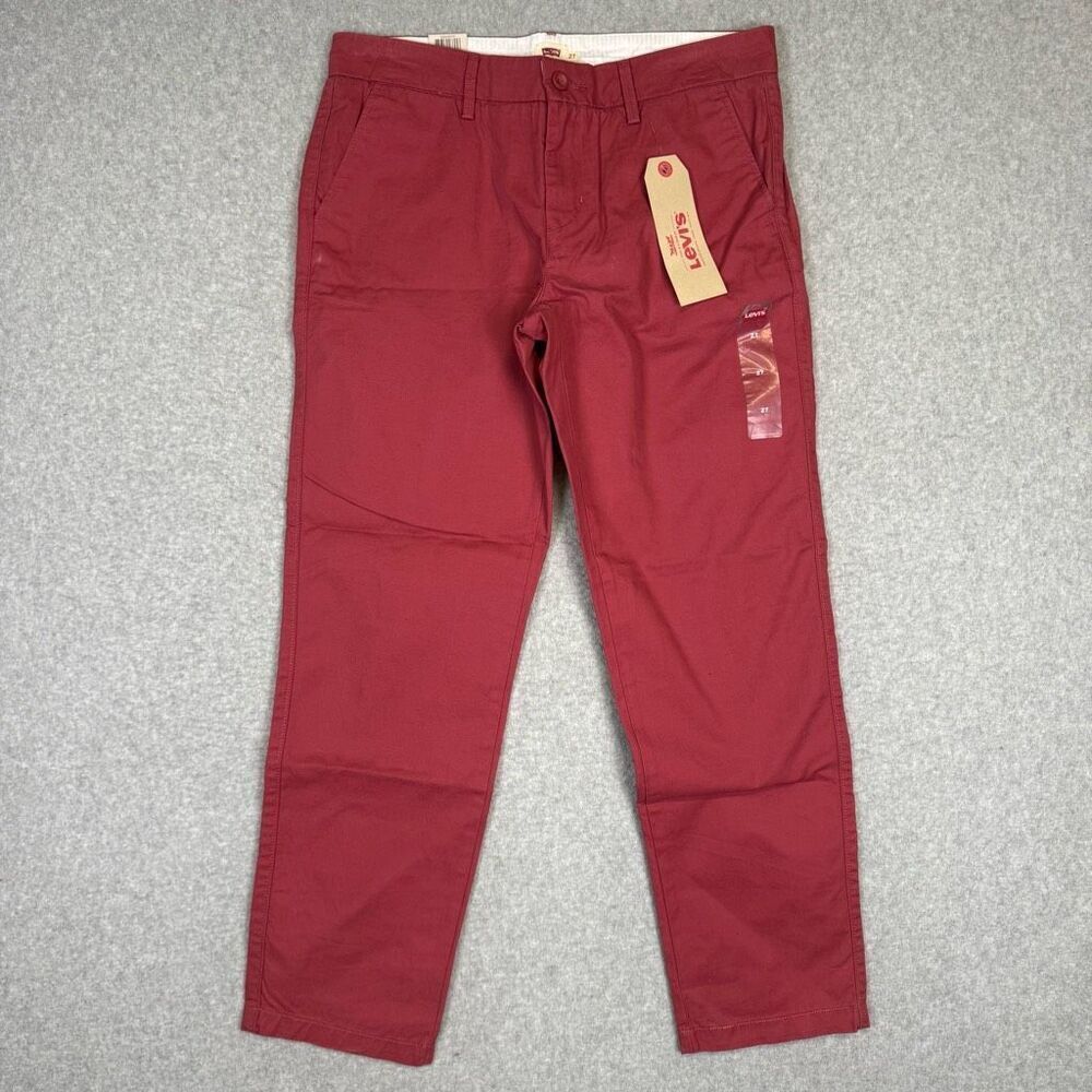 Brand New Levi's Women's Size 27 Red Straight Leg Jeans Pants Ankle Length